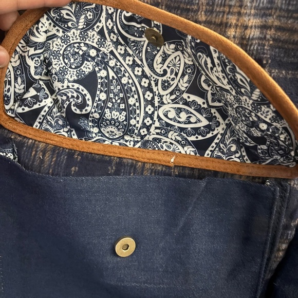 Wrangler Plaid Navy and Tan Men's Backpack - Picture 2 of 5